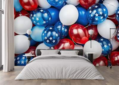 july red white and blue balloon background Wall mural