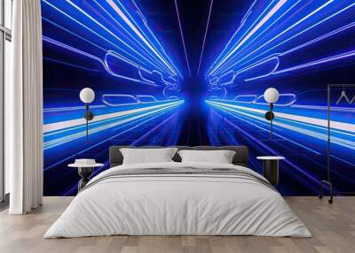 lights tunnel neon background Wall mural