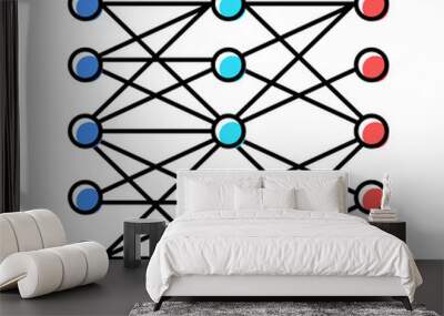 multilayer neural network color icon vector illustration Wall mural