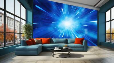 painting blue starburst Wall mural