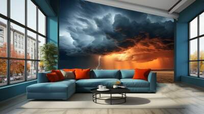 scene clouds with silver lining Wall mural