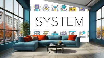 System Work Process Collection Icons Set Vector . Wall mural