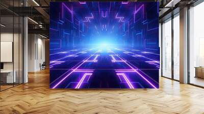 technology futuristic neon background Wall mural