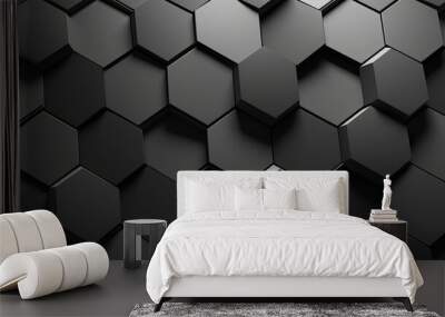 texture gray hexagon background Wall mural