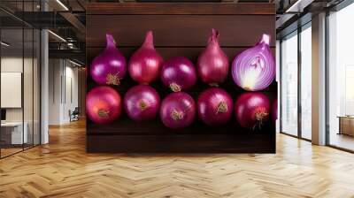 vegetable fresh onion isolated Wall mural