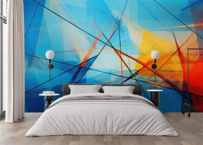 vibrant dynamic geometric background illustration colorful shape, motion energy, digital futuristic vibrant dynamic geometric background Wall mural