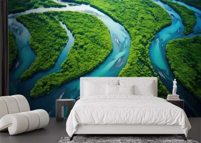 view blue and green abstract Wall mural