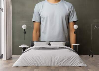 wearing blank gray t shirt Wall mural