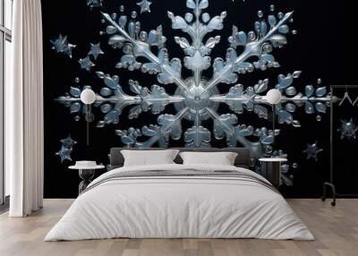 winter silver snowflake Wall mural