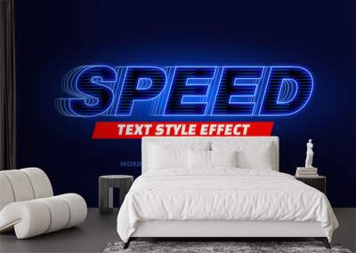 Blue Light Speed Modern Bold Text Style Effect for Movie Headline Wall mural