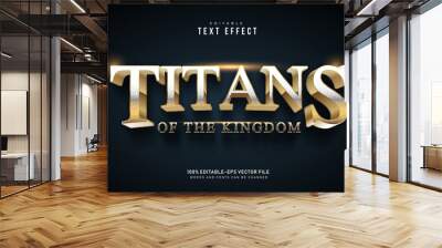 Golden Titans Text Effect Wall mural