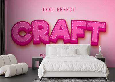 Pink Craft 3d text style effect Wall mural