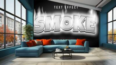 White Smoke 3d text style effect Wall mural