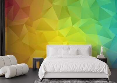 Abstract geometric polygon background wallpaper. Header cover with triangle shape low polly colorful Wall mural