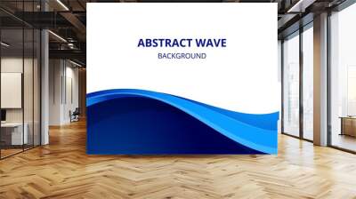 Elegant abstract background with blue wave flow shape Wall mural