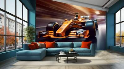 Fast Formula one sport on the circuit road Wall mural