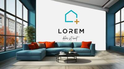 home cross logo design vector isolated icon Wall mural