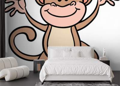 cute monkey chimp vector illustration Wall mural