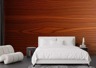 Richly textured wood surface featuring prominent grains and knots, showcasing natural patterns in warm brown hues Wall mural