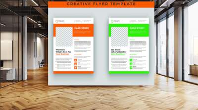 Case study flyer template design Wall mural