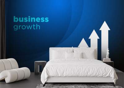 arrows of business sale growth on dark blue vector background Wall mural