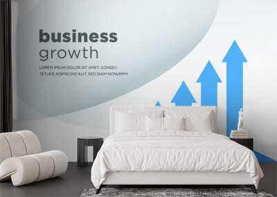 blue arrows of business sale growth Wall mural