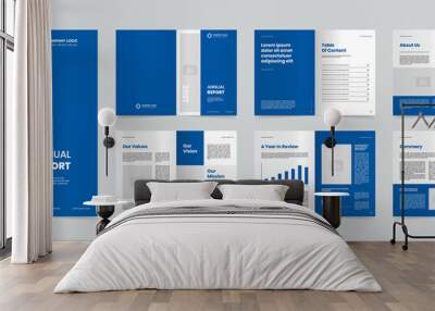 modern annual report layout design template Wall mural