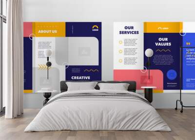 modern simple business trifold brochure design template Wall mural