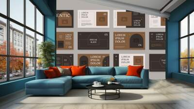 unique brown presentation slide layout design Wall mural