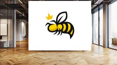 the logo or symbol of the colored queen bee with the crown on top. Wall mural