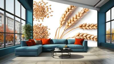 A close up of wheat grain and wheat seeds Wall mural