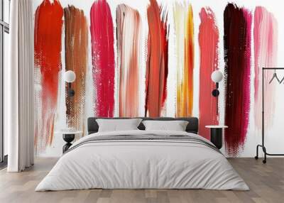 A collection of vibrant paint strokes on a clean white surface, suitable for art, design or creative projects Wall mural