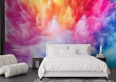 A colorful burst of confetti fills the air Wall mural