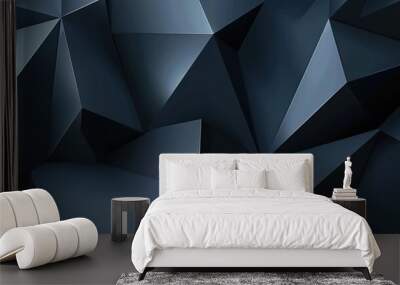 A dark and light abstract geometric design with shadows and highlights, suitable for background or texture overlay Wall mural