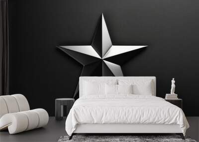 A star is shown in black and silver Wall mural