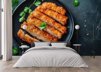 Appetizing baked chicken with a crunchy sesame crust, perfect for dinner or lunch. Vegetarian and gluten-free. Wall mural