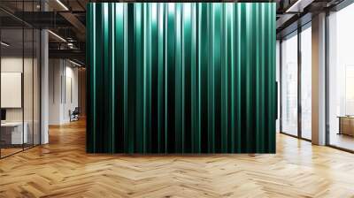 Blurred digital texture of vertical lines in a modern abstract style with a light green color scheme. Wall mural