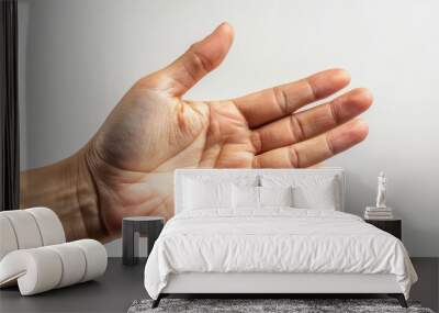 Close-up of a hand displaying unique palmistry details. Wall mural