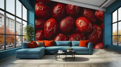 Close-up of fresh pomegranate seeds with juicy arils. Wall mural