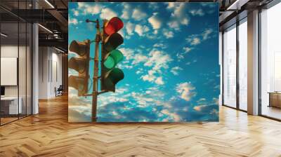 Green and Red Traffic Light Wall mural