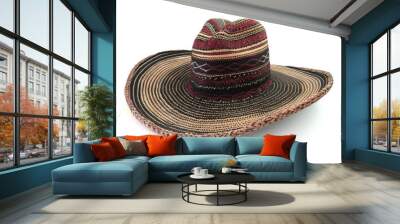 Hat with red stripe and black and brown stripes Wall mural