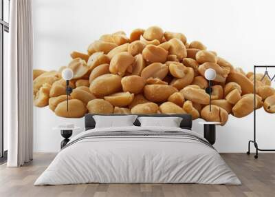 Pile of whole cashew nuts with shells still attached. Wall mural