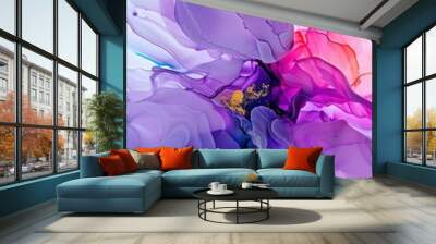 Vibrant and fluid abstract floral acrylic painting with a unique and modern design. Handmade and original, this canvas wall art adds a contemporary touch to any space. Wall mural