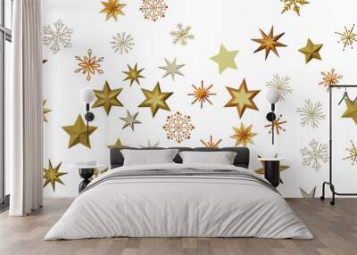 Falling snow at night. Bokeh lights Wall mural