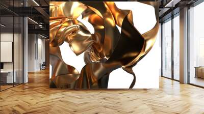 gold cloth background texture. 3D illustration. Wall mural