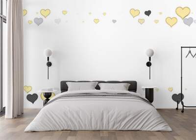 Ilustration of red realistics hearts whit 3D effect. rain of hearts Wall mural