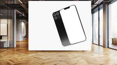 white mobile smartphone device digital isolated 3d Wall mural