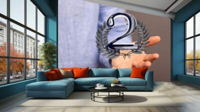 3d  2 Years or award Anniversary Illustration. Wall mural