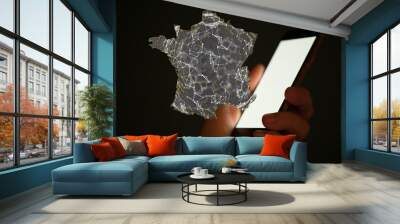 3d Digital France map country illustration Wall mural