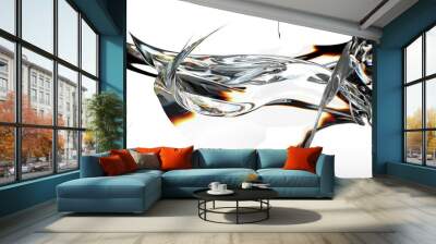 3d fluid shapes with holographic effect Wall mural